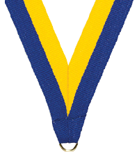 7/8 x 30 in. Blue & Yellow Neck Ribbon